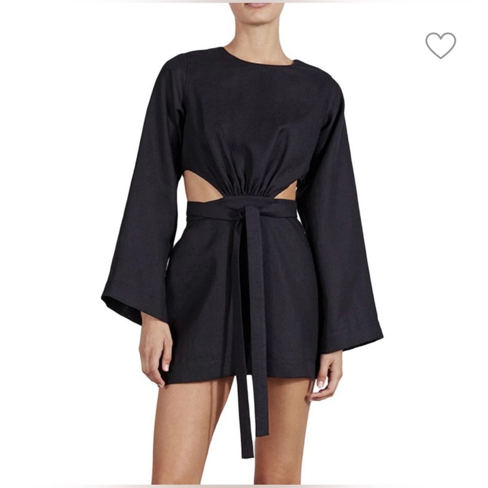 Bondi Born Paraiso Komodo Belted Linen Mini Dress